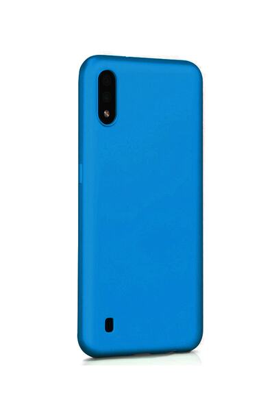 Molly Galaxy A01 Uyumlu Mavi Mat Silikon Kılıf