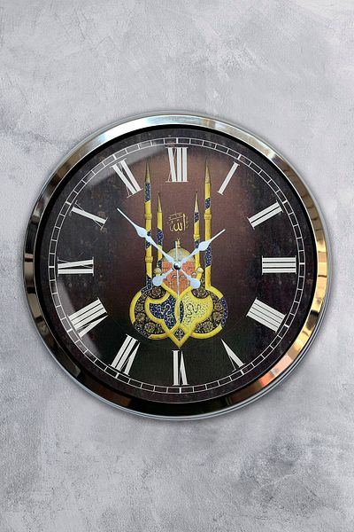 Kasva Concept Cadou 40 Cm Ceas de Perete Cameră Metal Cromat
