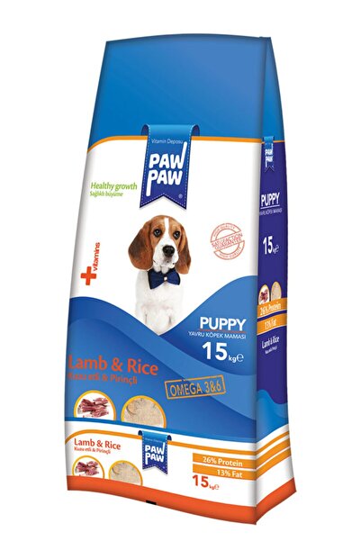 Genel Markalar Paw Paw Puppy Kuzu Pirinçli Yavru Köpek Maması 15 Kg