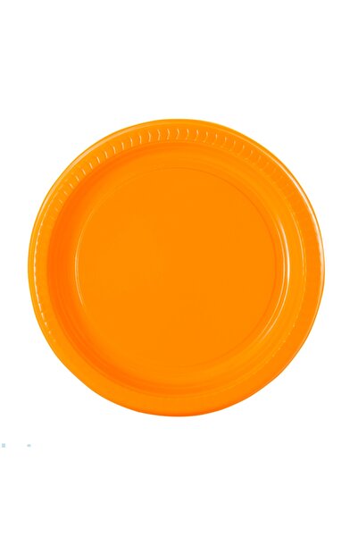 Huzur Party Store Turuncu Renkli 22 Cm 25'li Parlak Tabak Renkli Dayanıklı Pl...