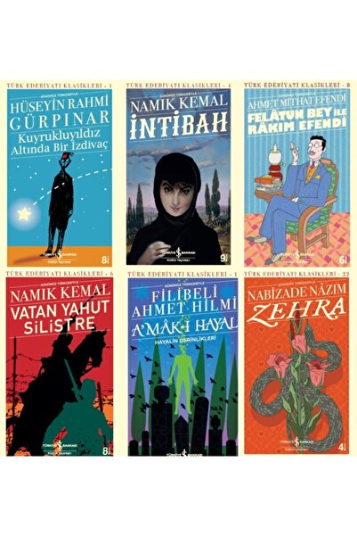TÜRKİYE İŞ BANKASI KÜLTÜR YAYINLARI Türk Edebiyatı Klasikleri 6 Kitap Set-int...