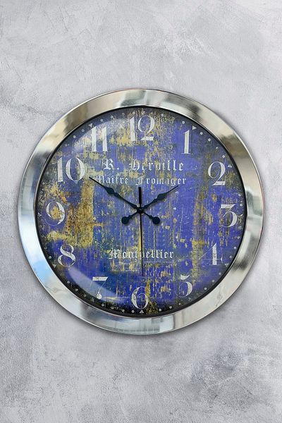 Kasva Concept Gift 36 cm Chrome Metal Schengen Wall Clock