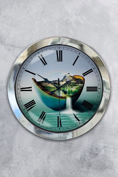 Kasva Concept Gift 36 Cm Chrome Metal Marine Wall Clock