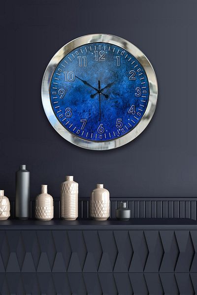 Kasva Concept Gift 36 cm Chrome Metal Class Wall Clock