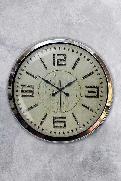 Kasva Concept Gift 40 cm Chrome Metal Retro Wall Clock