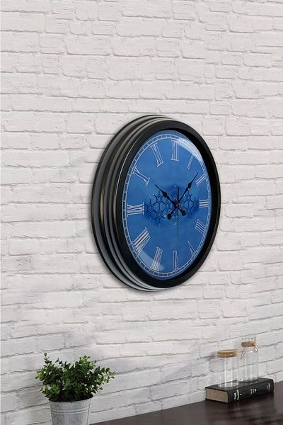 Kasva Concept Gift 40 cm Black Metal Plane Tree Wall Clock