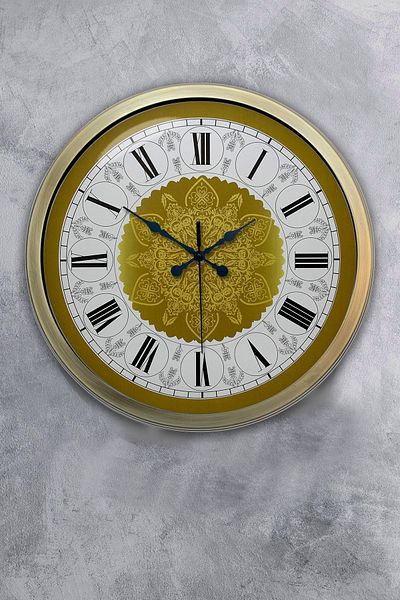 Kasva Concept 40 cm Antique Metal Yellow Wall Clock