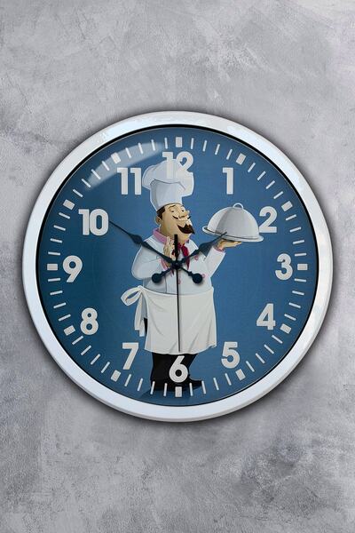 Platin Saat هدية ساعة حائط مطبخ معدنية بيضاء مقاس 40 سم