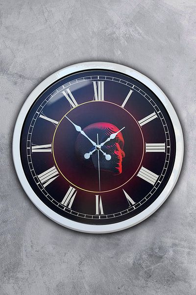 Kasva Concept Gift 40 cm White Metal Skull Wall Clock