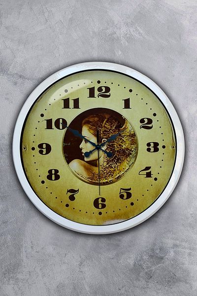 Kasva Concept Gift 40 cm White Metal Vintage Wall Clock