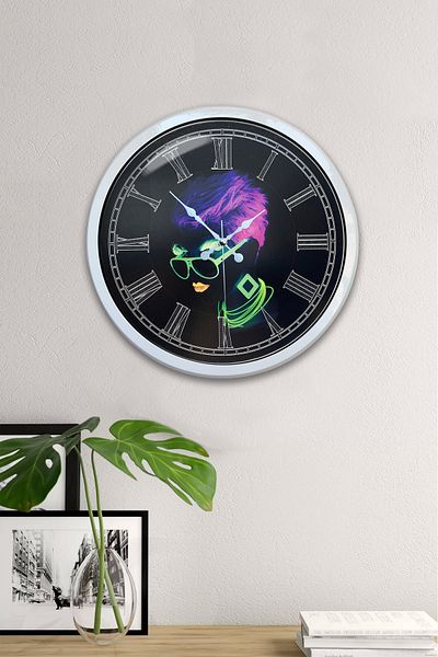 Kasva Concept Gift 40 cm White Metal Disco Wall Clock