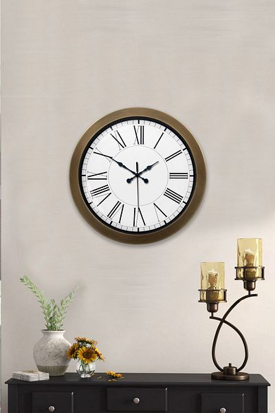 Kasva Concept Cadou 36 Cm Ceas de Perete Clasic Roman din Metal Vechi