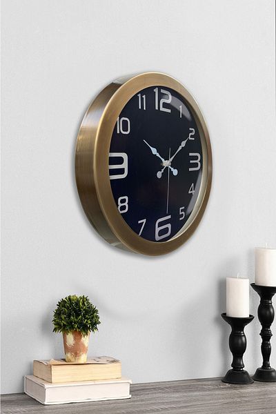 Kasva Concept Gift 36 cm Antique Metal Black Classic Wall Clock