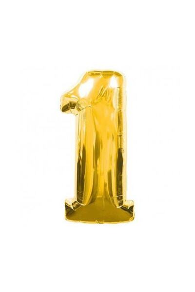 Parti Furyası 1 بالون فويل ذهبي 100 سم بالون هيليوم