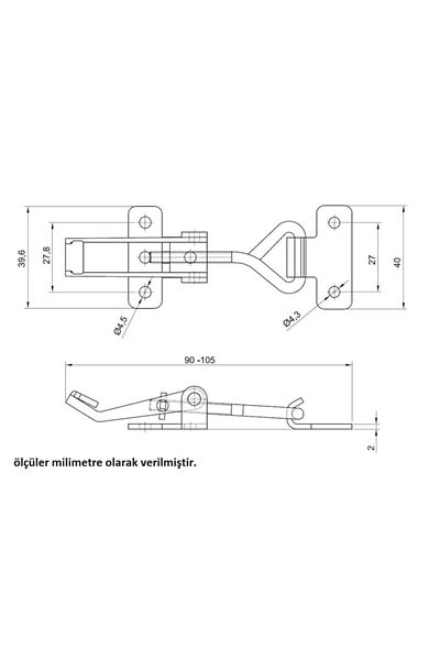 EYM Adjustable Tension Lock Hood Latch Sleeve Lock Code 41-003