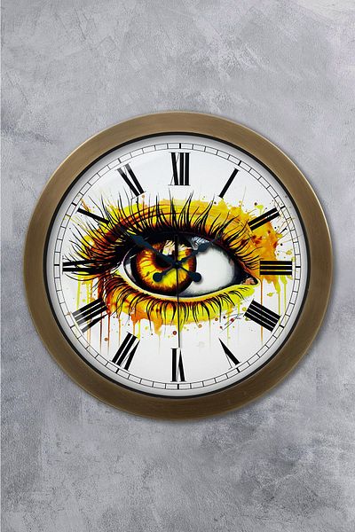 Kasva Concept Gift 36 cm Antique Metal Eye Wall Clock