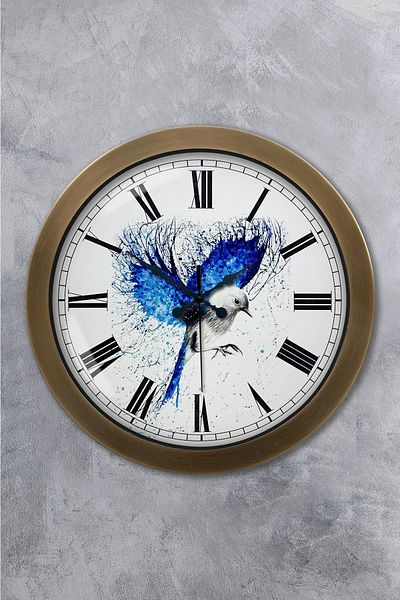 Kasva Concept Ρολόι τοίχου με μεταλλικό πουλί 36 cm
