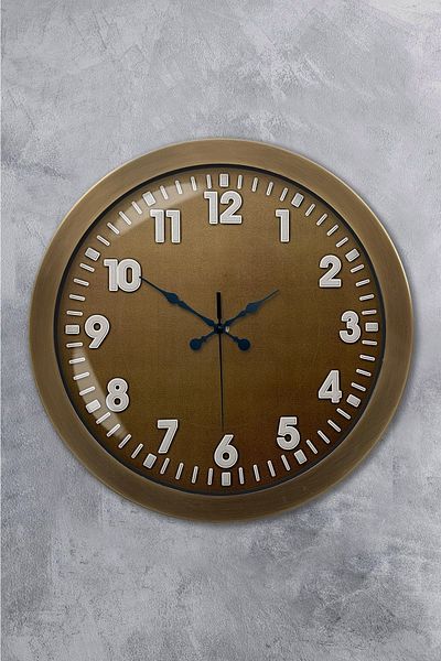 Kasva Concept Gift 36 cm Antique Metal Brown Wall Clock