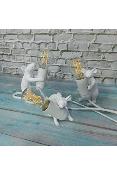 CajuArt Thief Mouse Triple Figurine Modern Table Lamp Home Office Decor Led Lamp