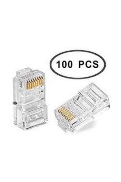 HADRON Rj45 Connector End 100 Pieces - 1 Pack Internet End
