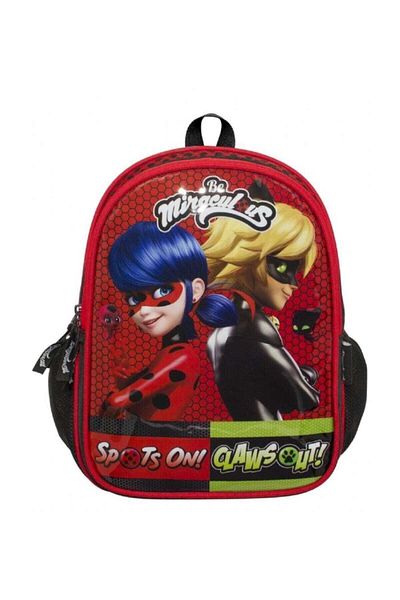 Ladybug ve Cat Noir Rucsac unisex pentru școală primară cu relief roșu pentru copii 2133