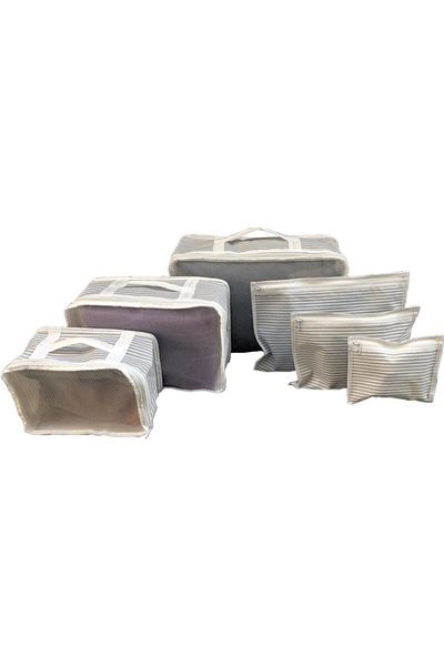 ALAS 6-Piece Striped Suitcase Organizer Set
