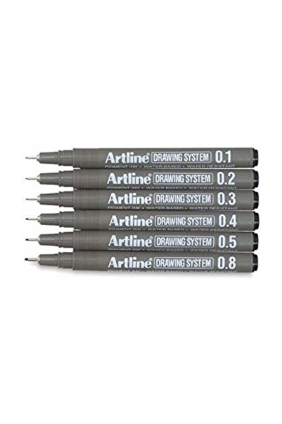 artline قلم رسم فني مكون من 6 قطع
