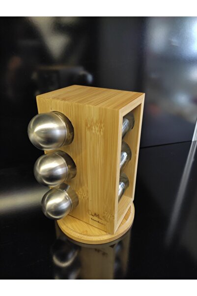 Bambu By M 360 Derece Dönen Standlı Baharat Takımı 13 Parça 20x15x13 Cm