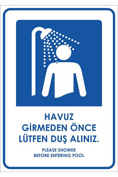 Dekotacım لافتة تحذير وتحويل لحمام السباحة مقاس 25 × 35 سم. ديكوتا
