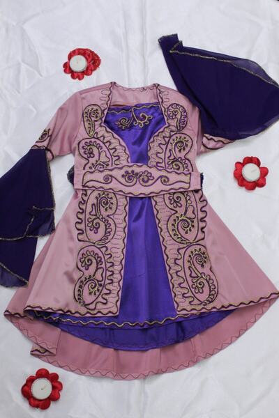 raha bindallı Lila Çocuk Kaftan Bindallı Kına Elbisesi