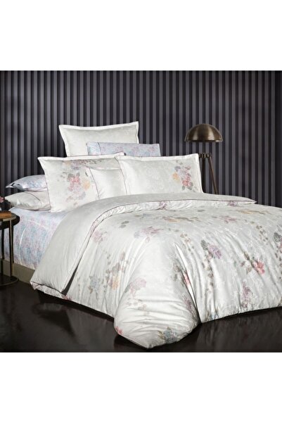 Sarev Mirabel Pamuk Saten Nevresim Takımı Çift Kişilik Beyaz