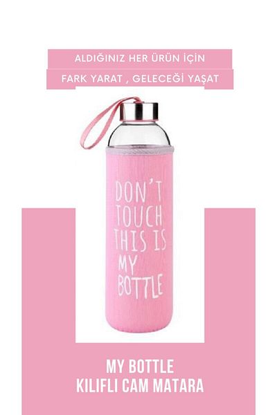 My Bottle Pink Covered Glass Flask 500 Ml