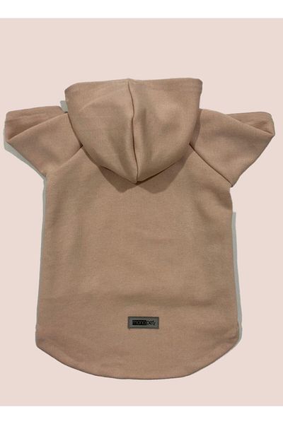 Monopetz Hooded Sweatshirt Dog And Cat Outfit - Plain Powder - Size S