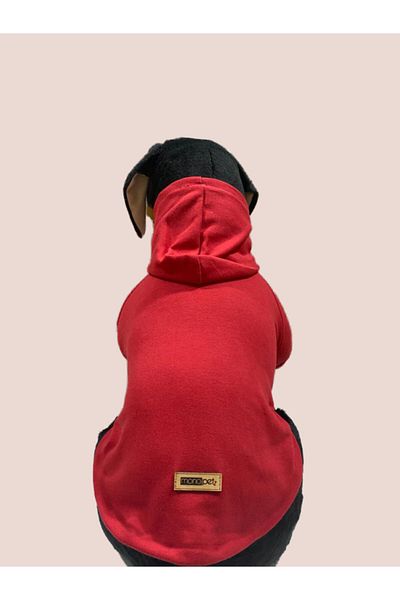 Monopetz Hooded Sweatshirt Dog And Cat Outfit - Plain Red