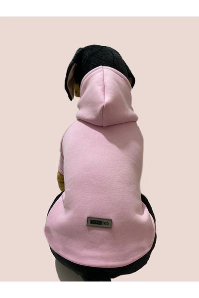 Monopetz Hooded Sweatshirt Dog And Cat Outfit - Plain Pink