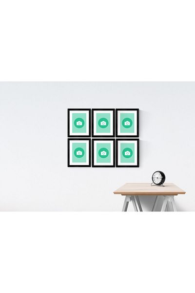 YED Frame 6-Piece Picture Frame Set with Paspartus for 13X18 cm Sizes -