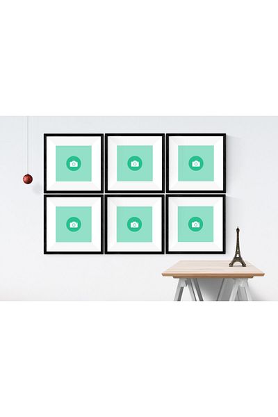 YED Frame 6-Piece 30X30 cm Picture Frame Set with Paspart - for 20X20 cm Pictures -