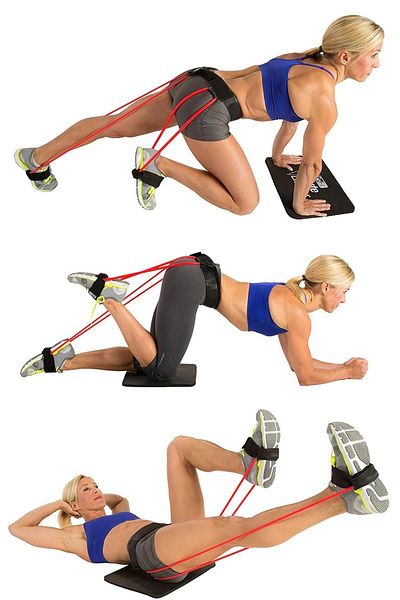 Trendpoint Medium Hard Workout Band - Elastic, Belt, Pedal, and Waist Hip Leg