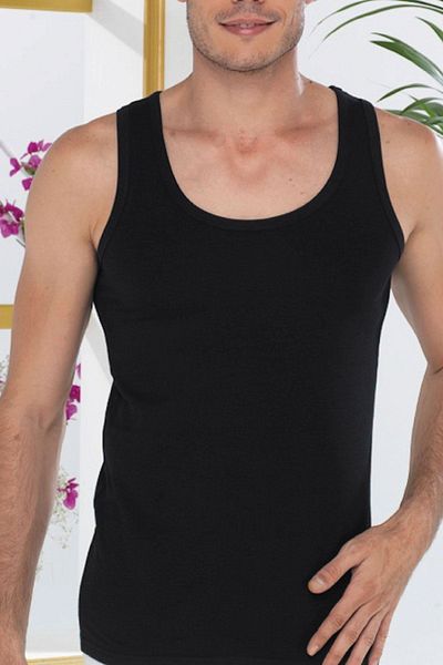 Malabadi Men's Black Summer Thin Micromodal Undershirt 910
