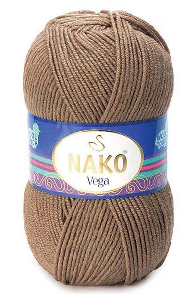 NAKO Vega Hand Knitting Yarn Μαλλί Κωδικός χρώματος:23592 Milky Brown