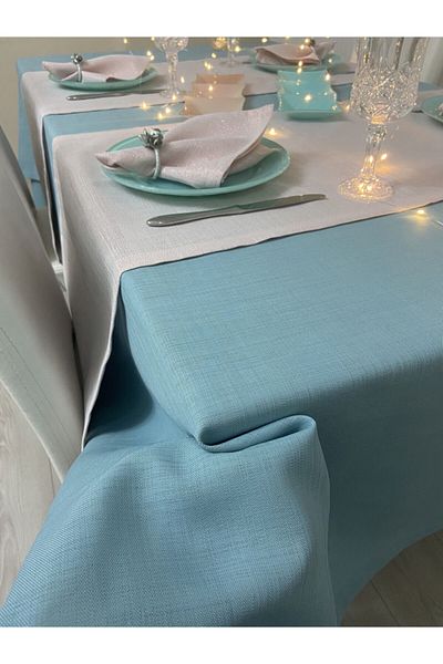 Zeren Home Τραπεζομάντιλο Μπουκαμβίλας Λινό Look Maldives Σετ 12 ατόμων