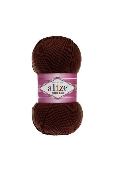 Alize 26 Brown Cotton Gold Hand Knitting Lanyard - 100 Gr