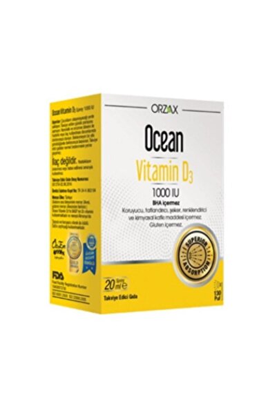 Orzax D3 Vitamini - Ocean Vitamin D3 1000 Iu Sprey 20 Ml
