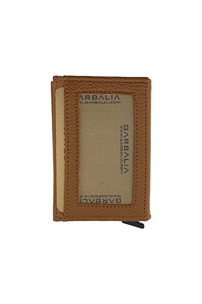 Garbalia Men's Brown Automatic Mechanism Card Holder Wallet