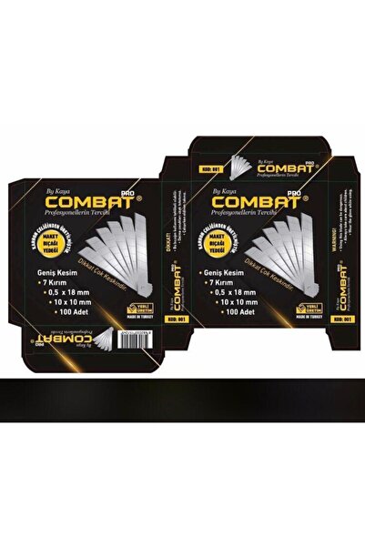 COMBAT Pro Maket Bıçağı Falçata Ağzı Yedeği Kalın 0.5x18mm 100 Adet