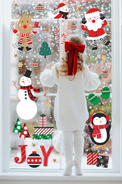 Sticker Ekspres مجموعة ملصقات الحائط الزجاجية للباب بتصميم رجل الثلج والأصدقا...