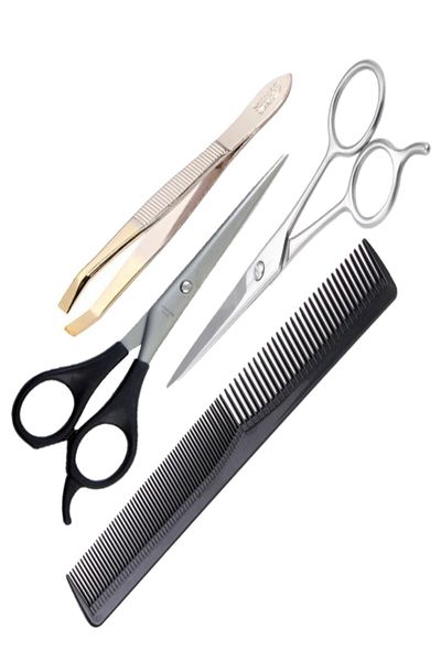 Hyd Hairdresser Set Hair Cutting and Thinning Scissors Barber Scissors Comb Tweezers Set of 4