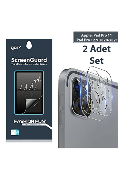 Ally Mobile Gor Ipad Pro 11 Ipad Pro 12.9 2020-2021 3d Cam Kamera Koruyucu 2 Set Şeffaf