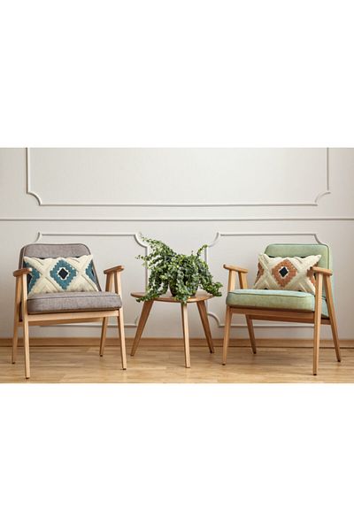 EACHTOME Husă de pernă decorativă Punch (PUNCH) 100% lucrată manual