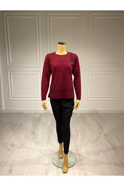 Gürkan Triko Gürkan 0 Collar Claret Red Knitwear Sweater